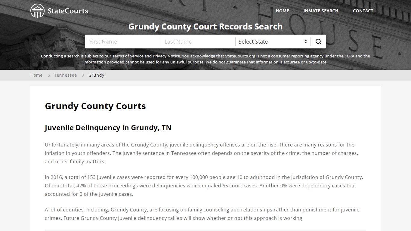 Grundy County, TN Courts - Records & Cases - StateCourts